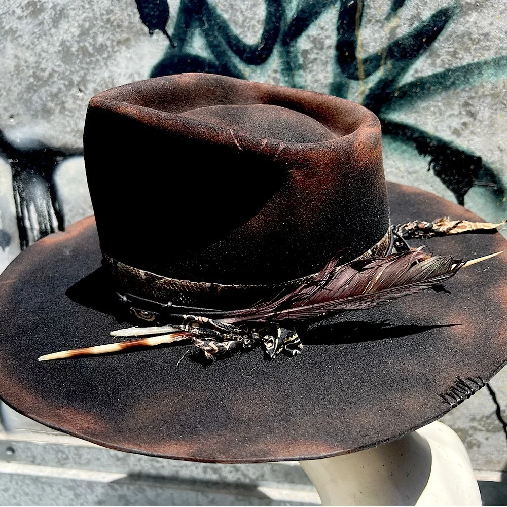 AFTER MIDNIGHT Custom Burned Dynafelt Hat - Picture 2 of 11